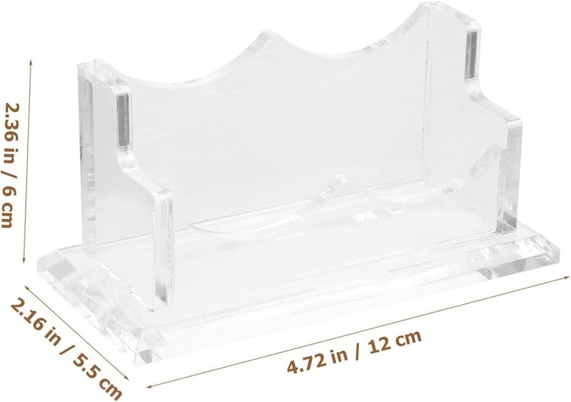 Veemoon Transparent Business Card Holder Organizer Sleek Modern Desk Display Stand - Image 2
